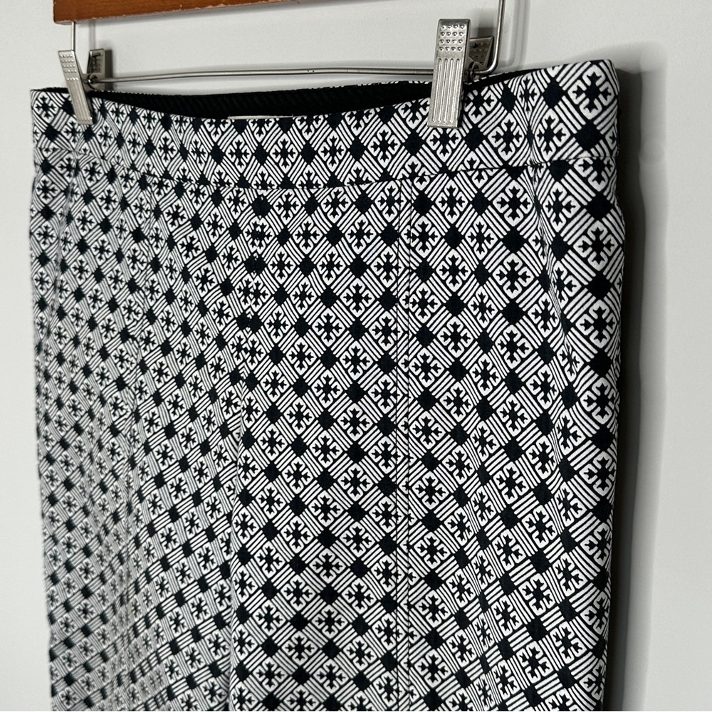 Tory Burch Heidi Jacquard Crop Pants Side Zip Workwear Office Business Size 10 - Picture 7 of 12